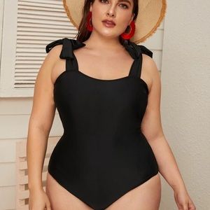 Black Swim Suit it Tie Detail